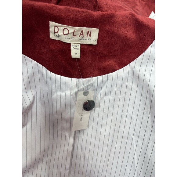 Anthropologie Dolan Boyfriend Blazer Red Left Coast Faux Suede Preppy Medium NWT - Picture 9 of 9